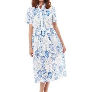 NEW DIZZY-LIZZIE short sleeve shirtdress in chinoiserie